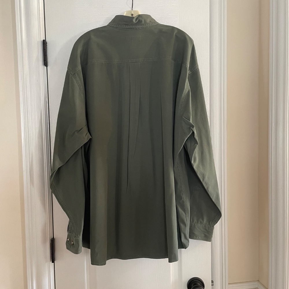 Carhartt Army Green Men’s Button Down Shirt Like New Long Sleeve XXL Big & Tall - Picture 4 of 11
